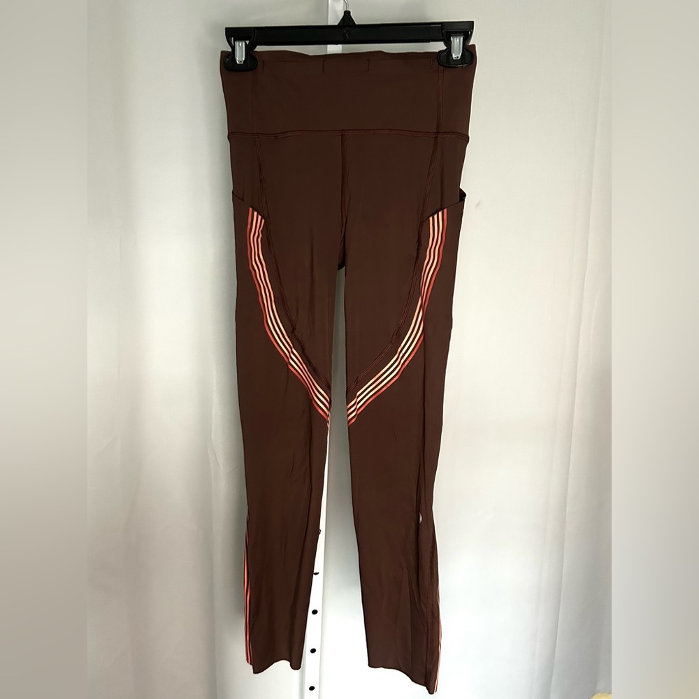 Lululemon Brown Women's Pants with Pastel Striped Detail